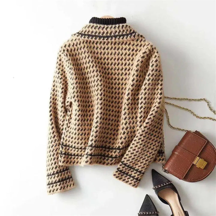 Harmony | Wool Cashmere Houndstooth Jacket