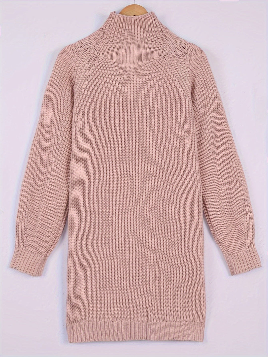 Sabine | Ribbed Half-Turtleneck Sweater Dress