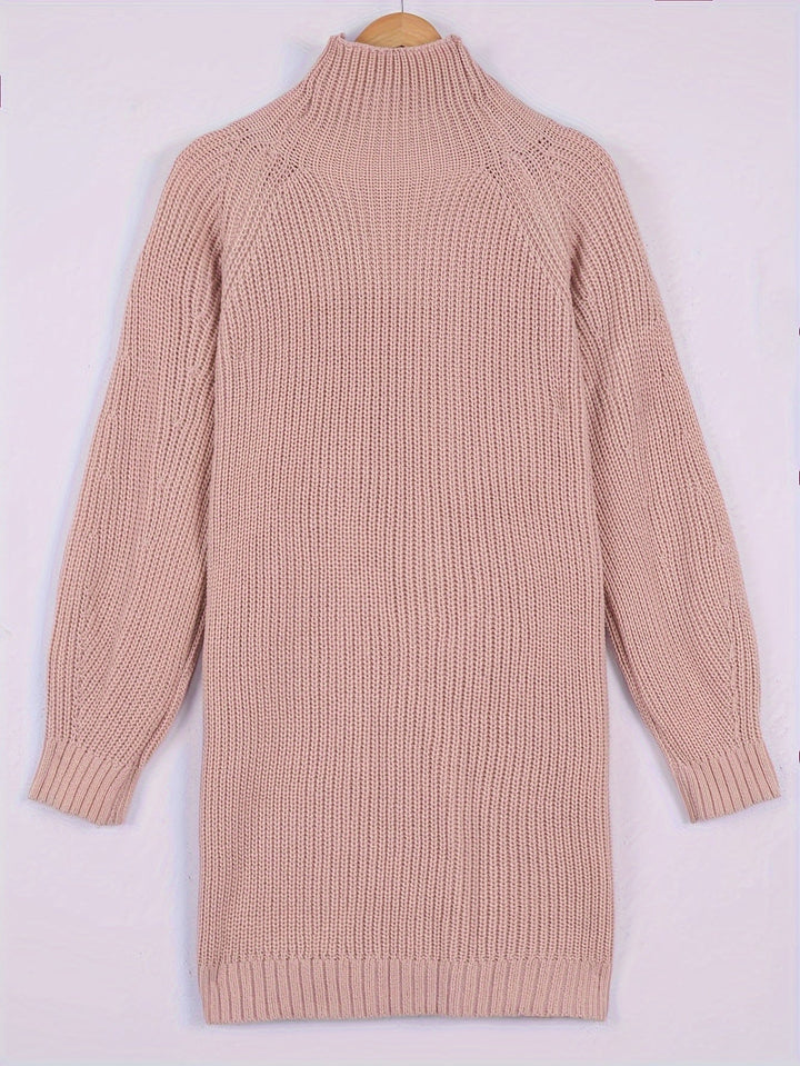 Sabine | Ribbed Half-Turtleneck Sweater Dress