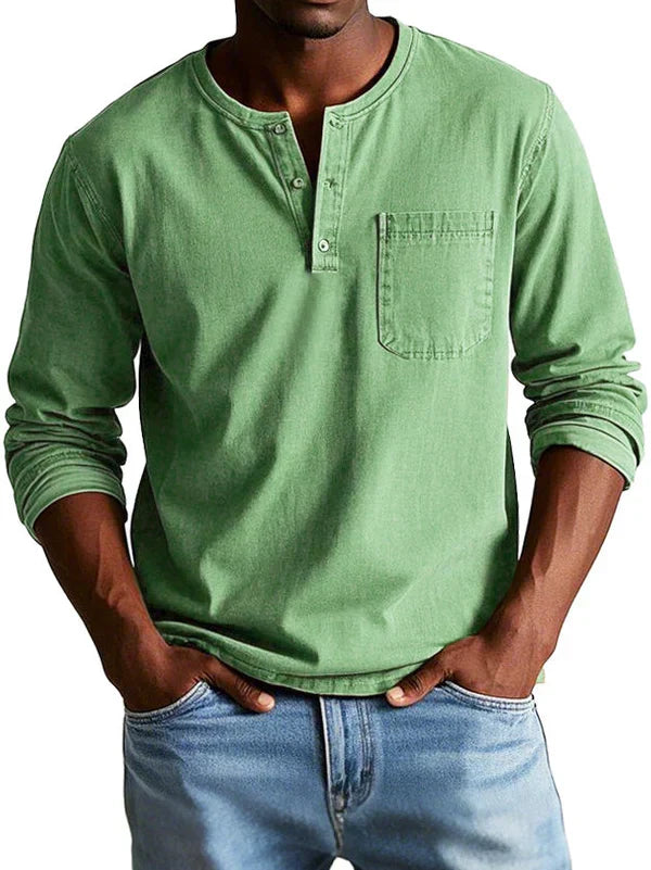 Elias Wren | Long Sleeve Henley Shirt