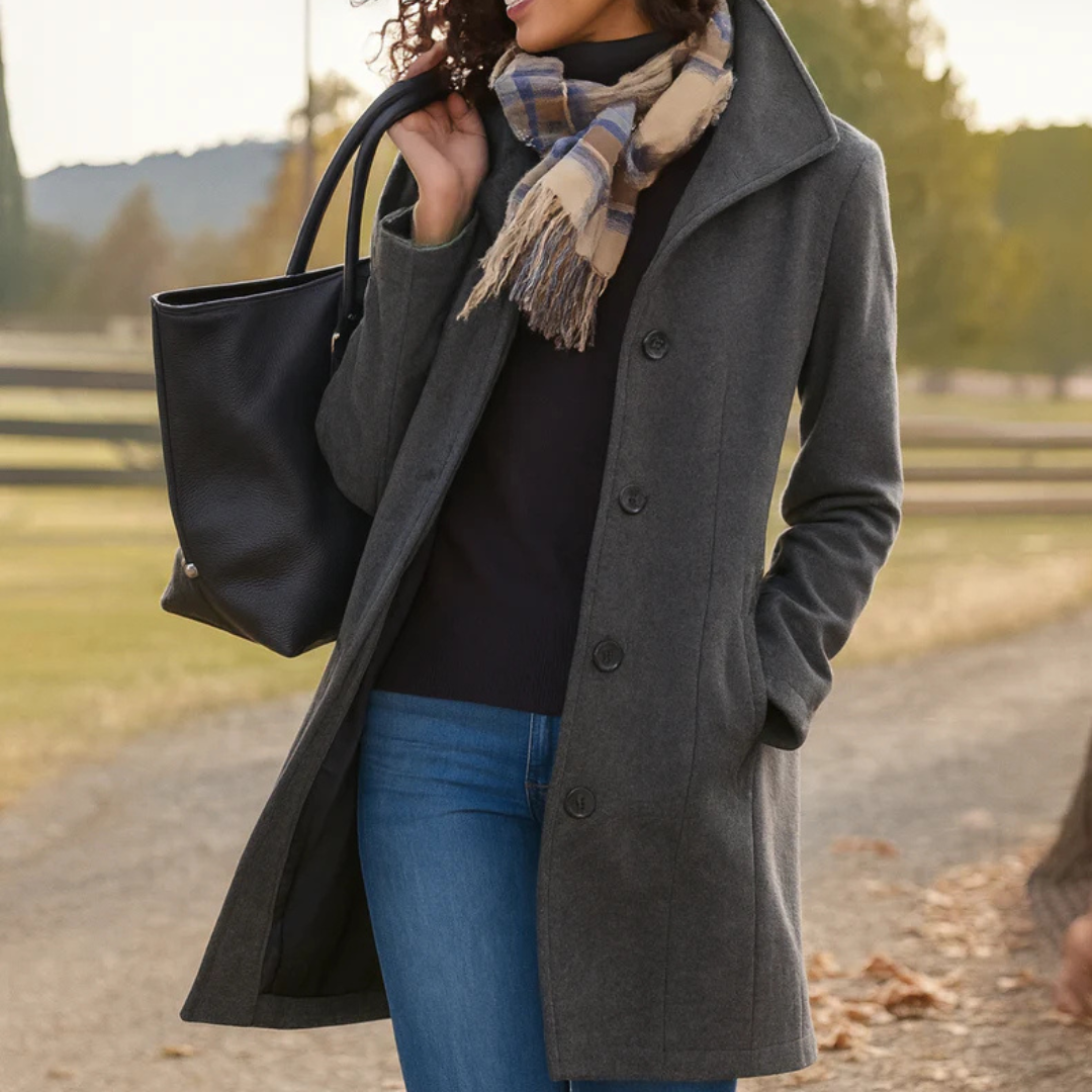 Rosalind Hart | Classic Winter Coat with Button Front