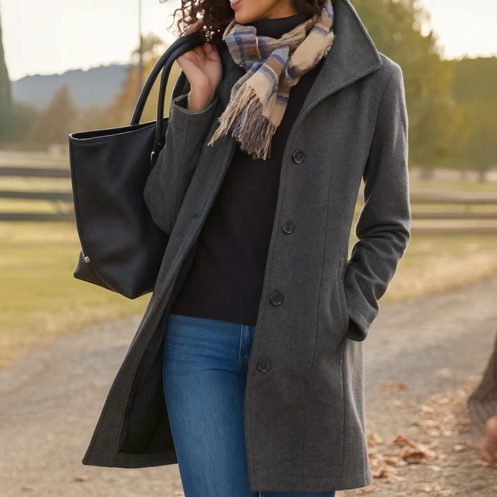 Rosalind Hart | Classic Winter Coat with Button Front