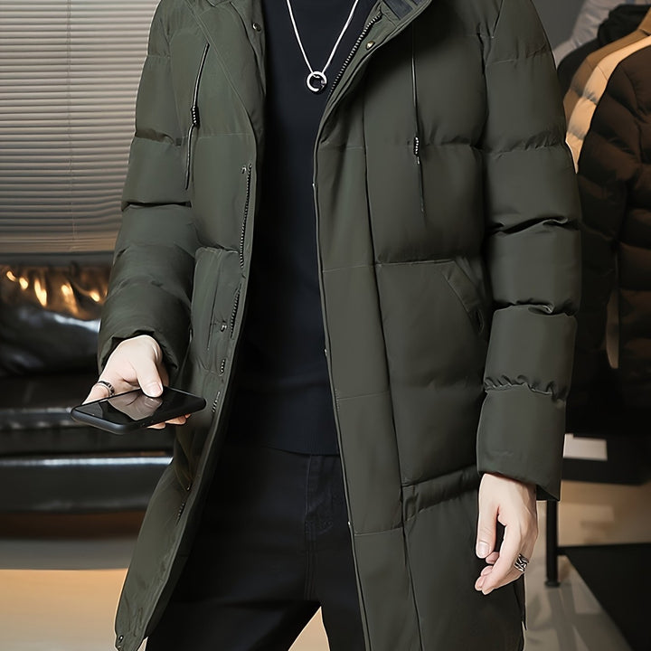 Donovan | Men's Long Puffer Coat with Hood
