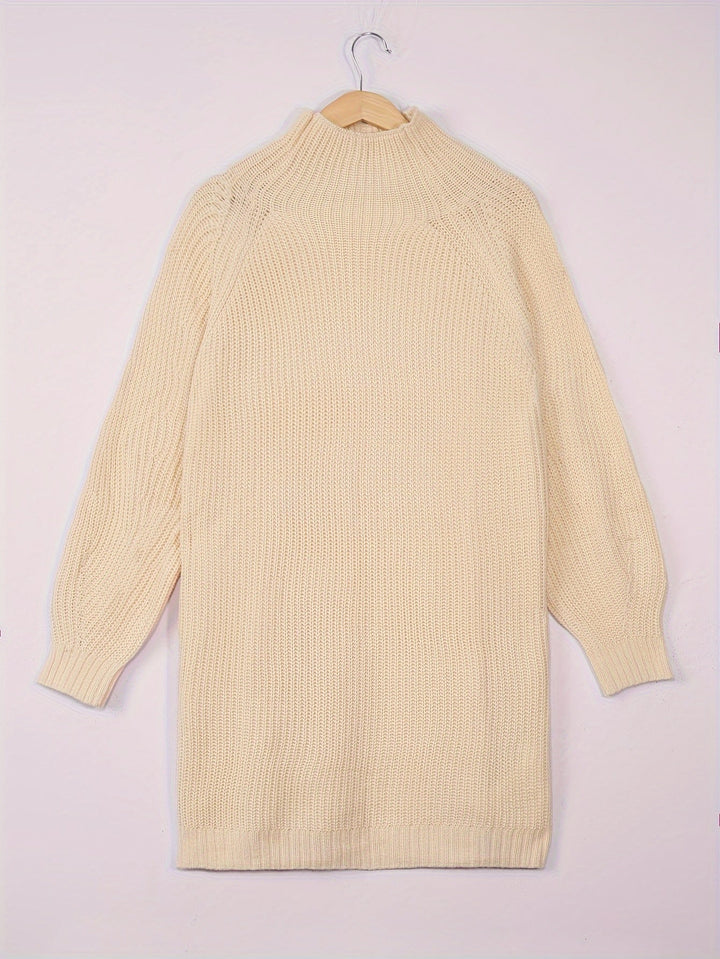 Sabine | Ribbed Half-Turtleneck Sweater Dress