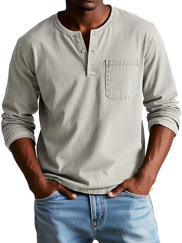 Elias Wren | Long Sleeve Henley Shirt