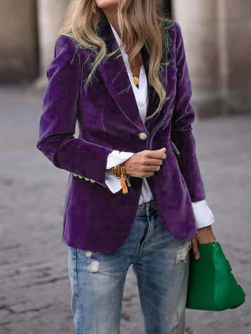 Velvet Slim-Fit Blazer