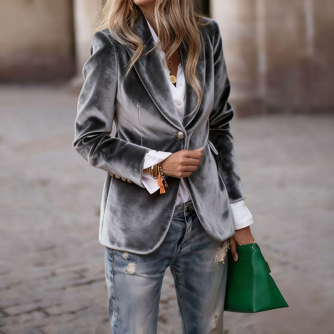 Velvet Slim-Fit Blazer