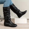 Juniper | Slouched Mid-Calf Boots with Side Zip
