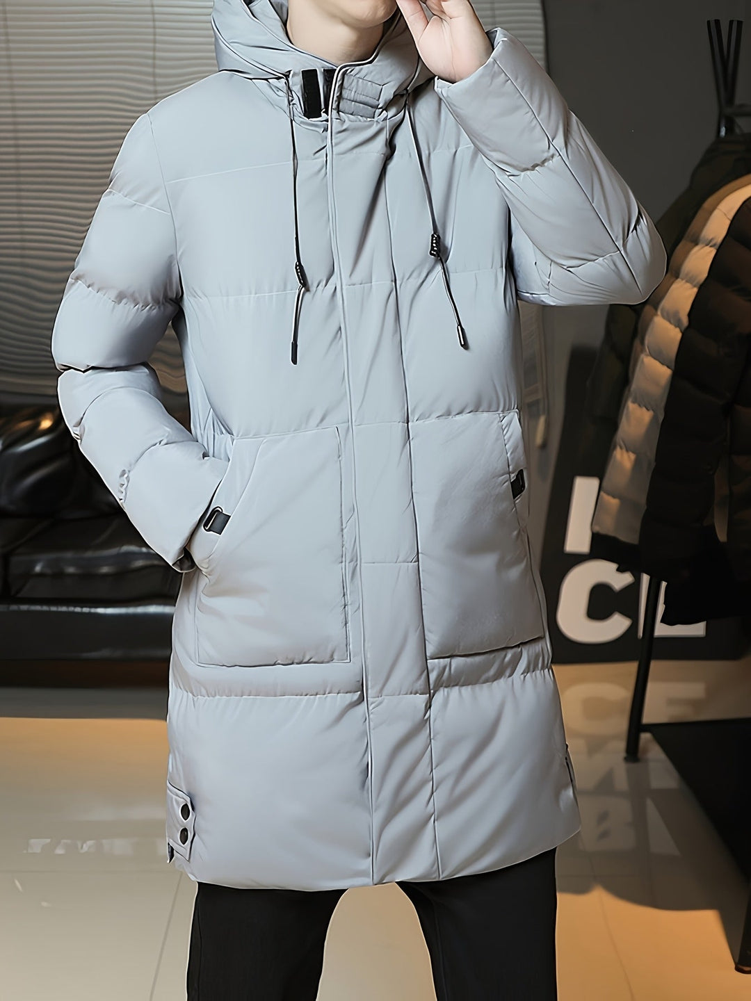 Donovan | Men's Long Puffer Coat with Hood