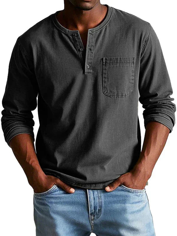 Elias Wren | Long Sleeve Henley Shirt