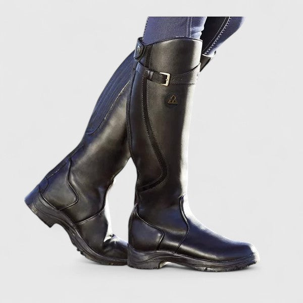 Grace | Buckled Accent Black Boots for Women