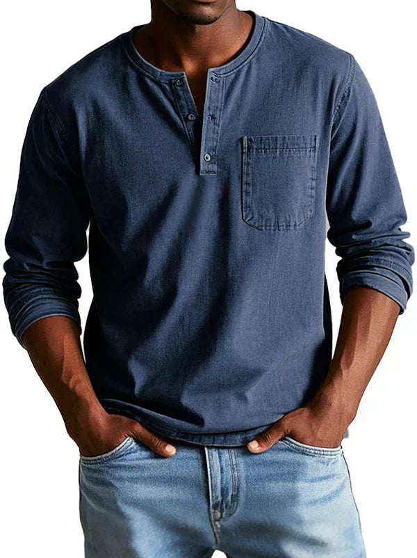 Elias Wren | Long Sleeve Henley Shirt