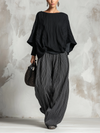 Odalys Marie | Pleated Batwing Top and Wide-Leg Pants Set