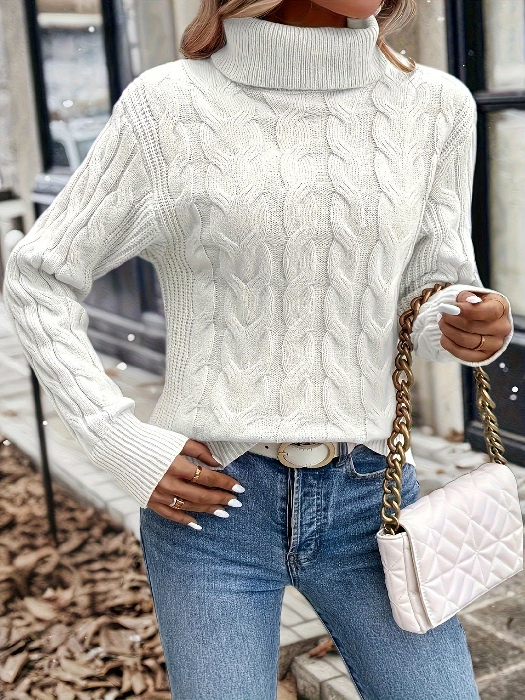 Noelani | Cable-Knit Turtleneck Sweater
