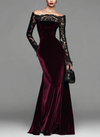 Seraphina | Velvet Lace Off-Shoulder Mermaid Gown