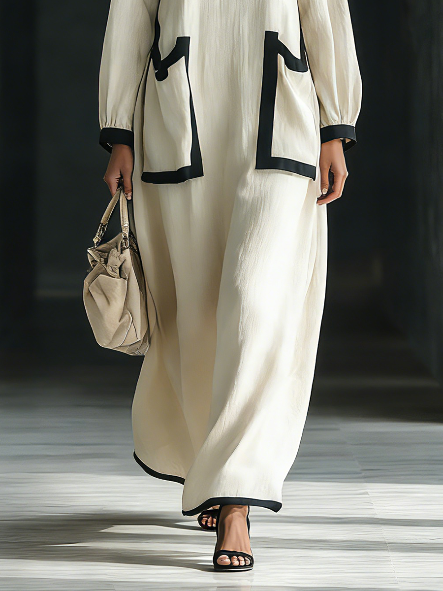 Seraphine Odette | Square Neck Maxi Dress with Oversized Pockets