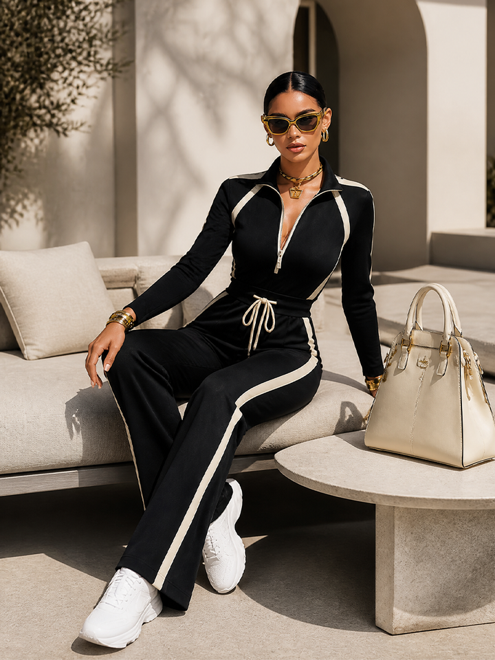 Tamsin | Half-Zip Top and Wide-Leg Pants Set