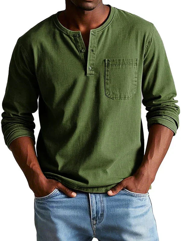 Elias Wren | Long Sleeve Henley Shirt
