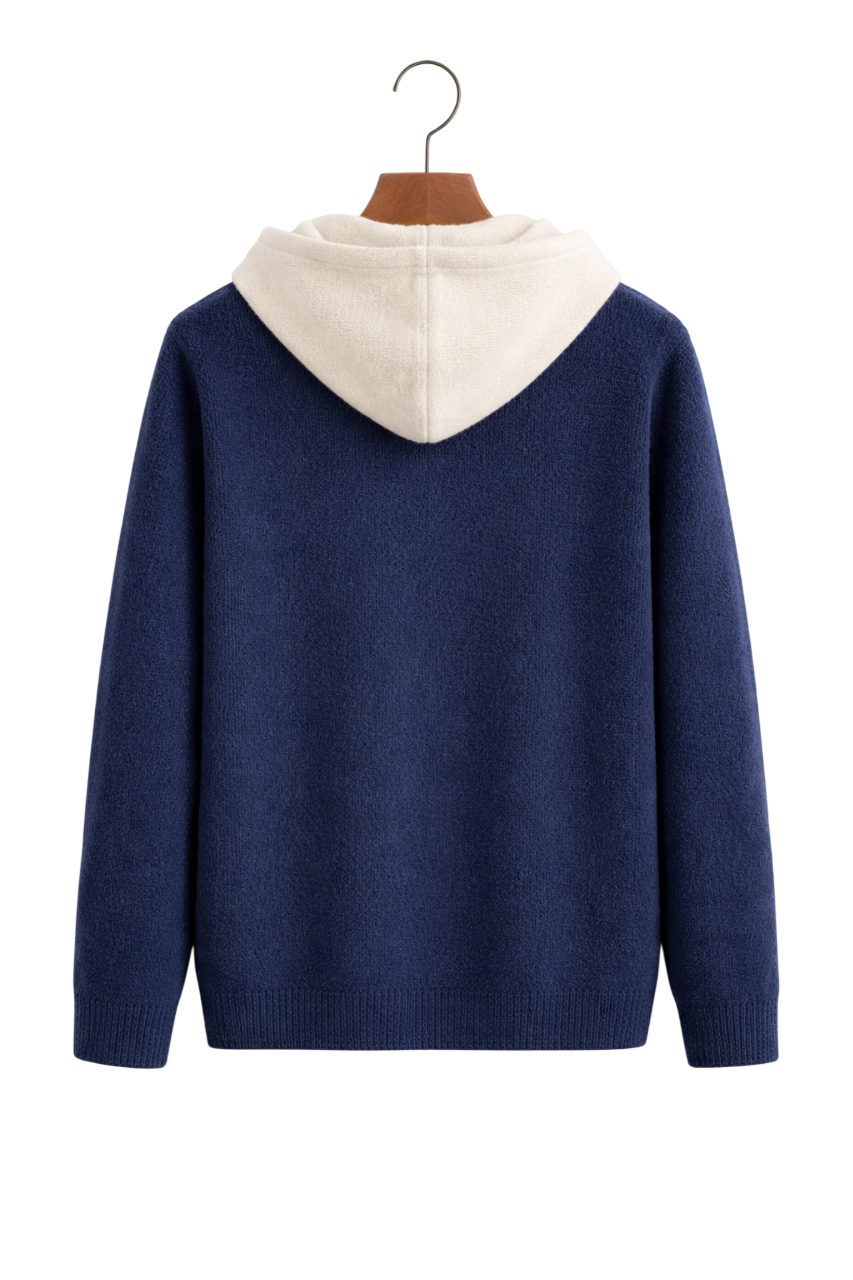 Cassian | Cashmere Zip Hoodie with Drawcord Hood