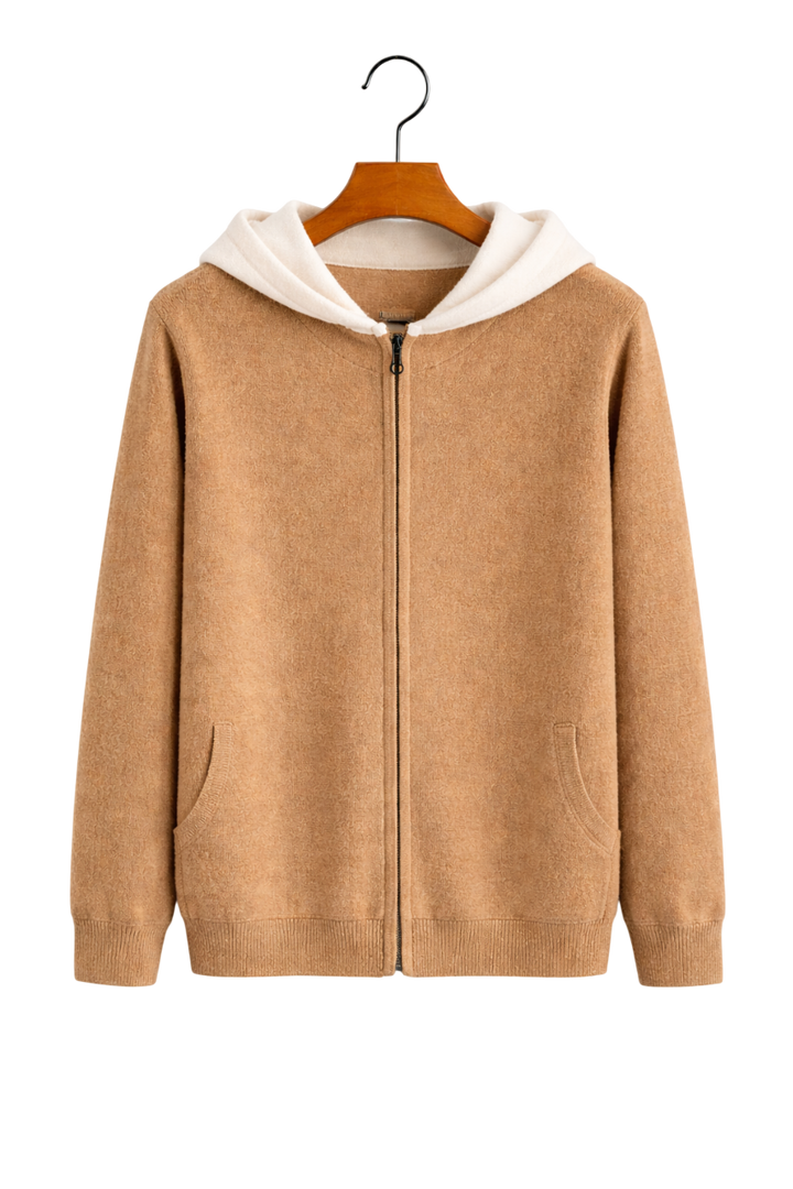 Cassian | Cashmere Zip Hoodie with Drawcord Hood