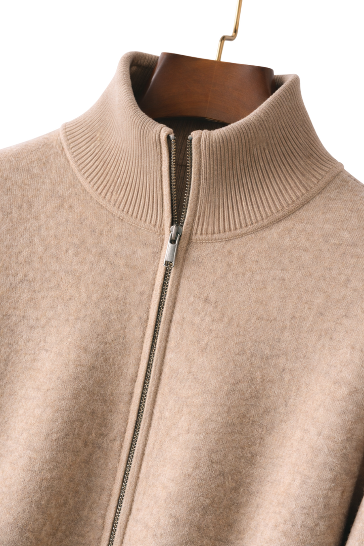 Cassian | Cashmere Wool Blend Zip Jacket, Mid-Weight
