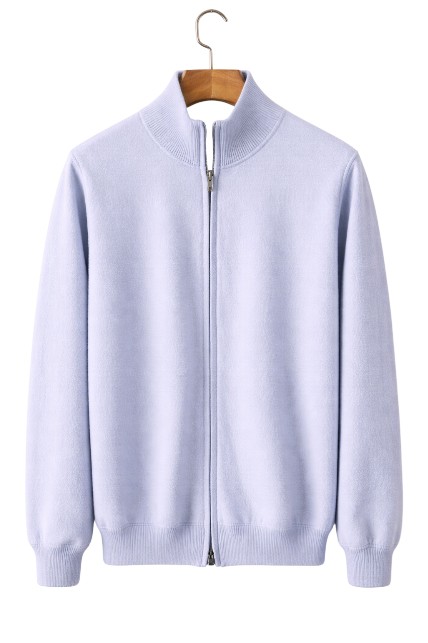 Cassian | Cashmere Wool Blend Zip Jacket, Mid-Weight