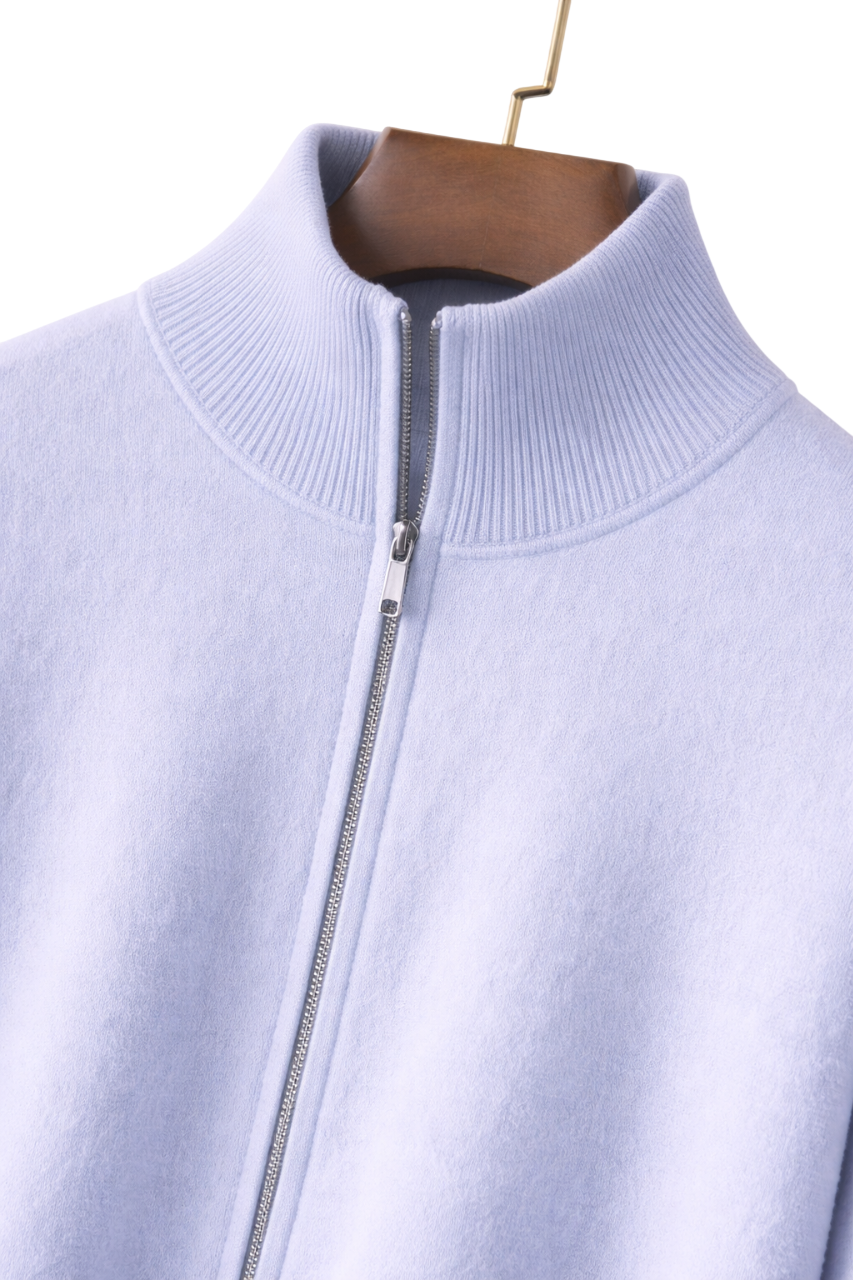 Cassian | Cashmere Wool Blend Zip Jacket, Mid-Weight