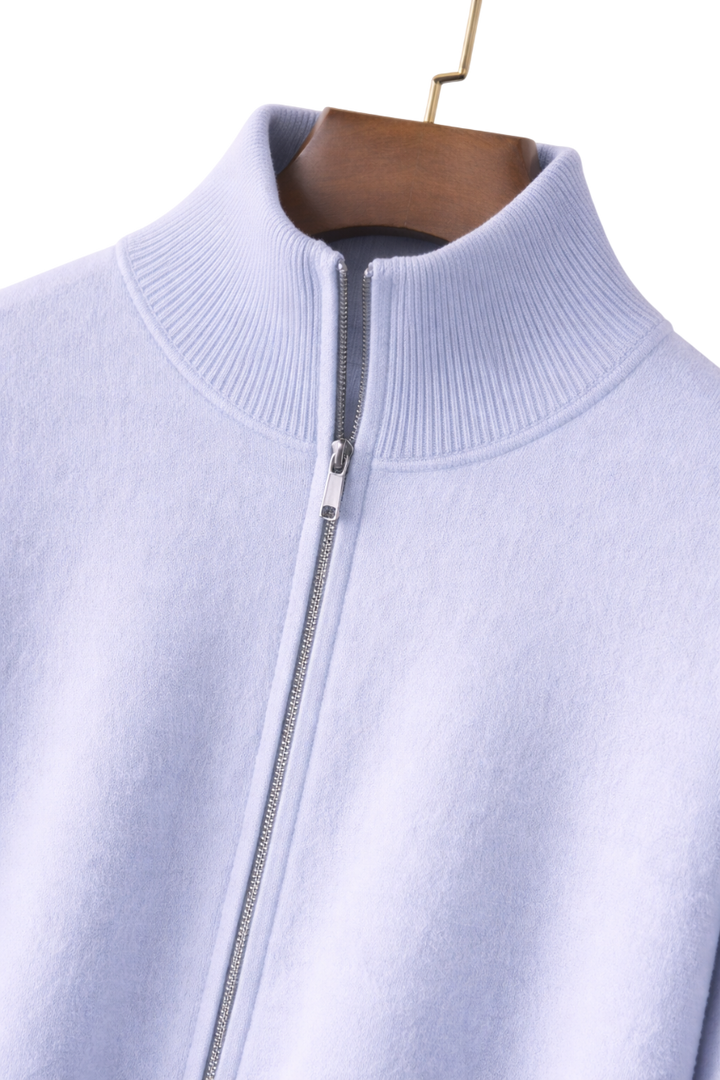 Cassian | Cashmere Wool Blend Zip Jacket, Mid-Weight