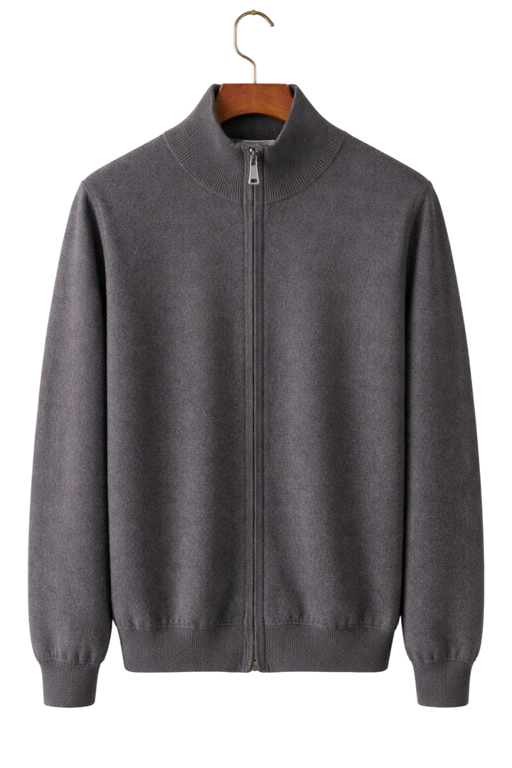 Cassian | Cashmere Wool Blend Zip Jacket, Mid-Weight