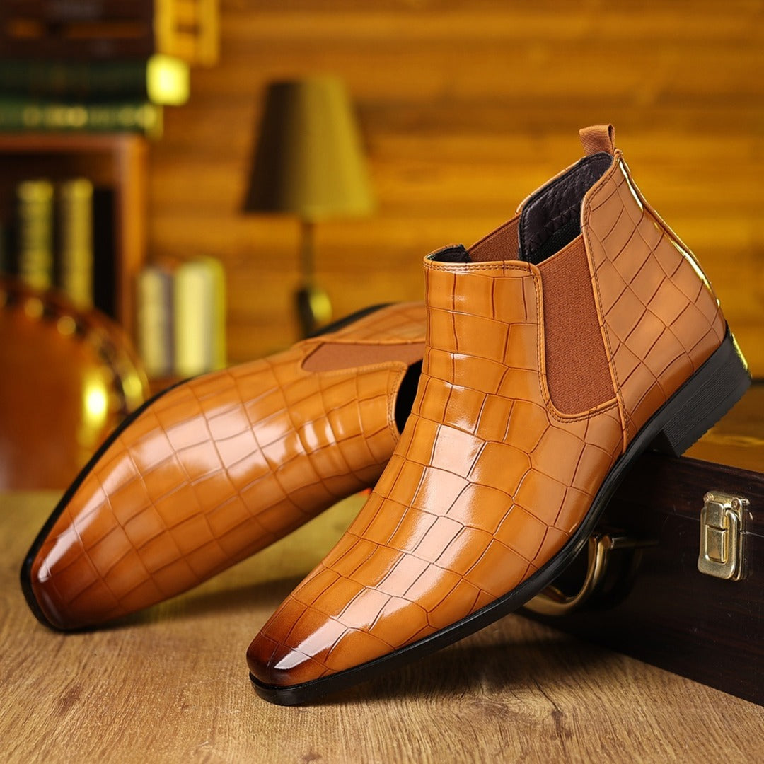 Elias | Croc-Embossed Chelsea Boots