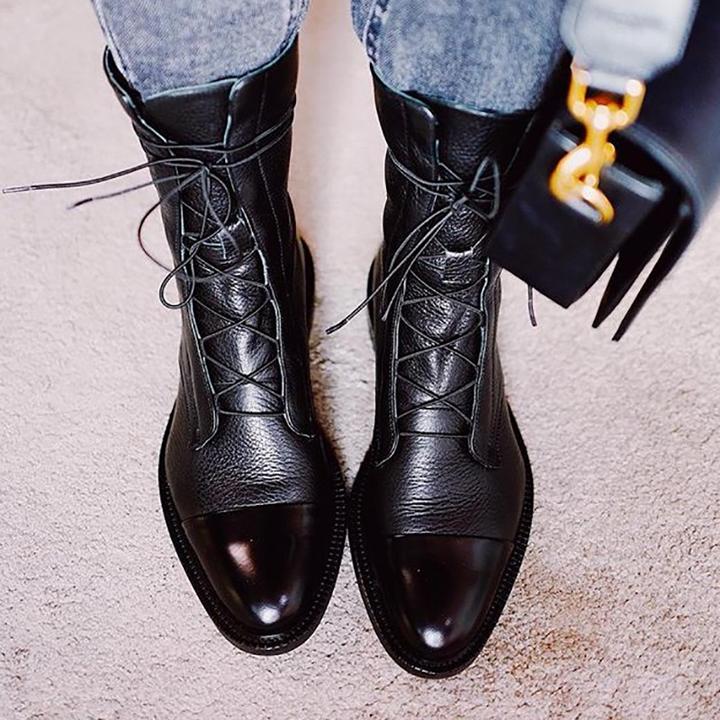 Claire | Elegant Lace-Up Ankle Boots for Women