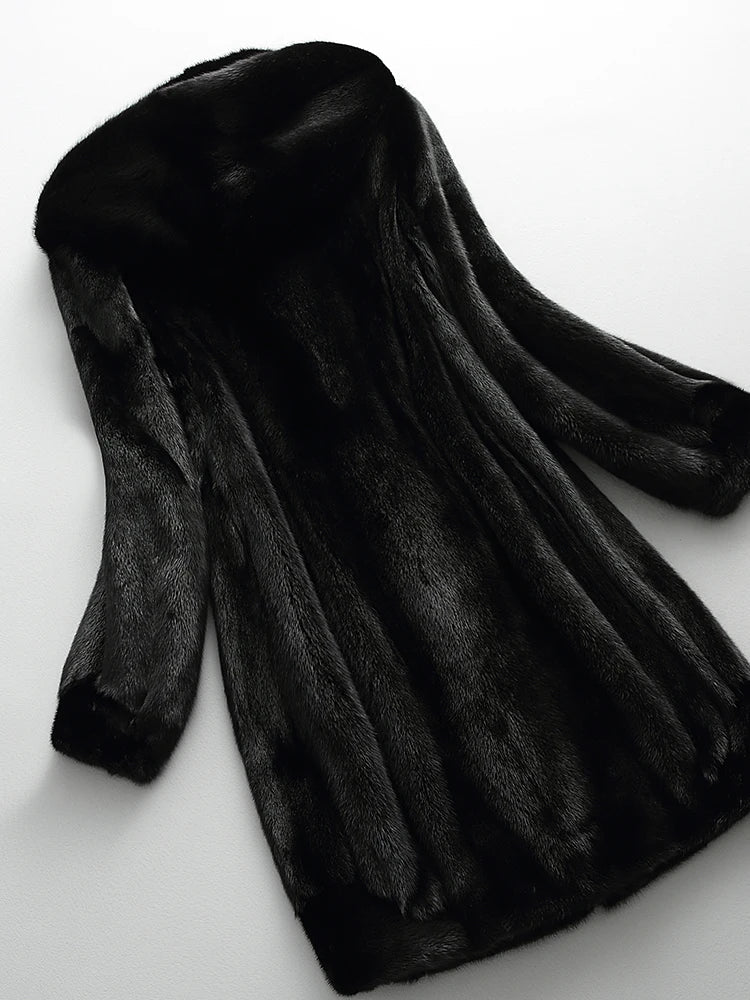 Marisette Rose | Black Faux Fur Coat with Hood