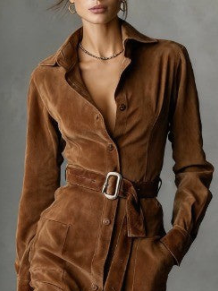 Josephine Rae | Suede Midi Coat Dress