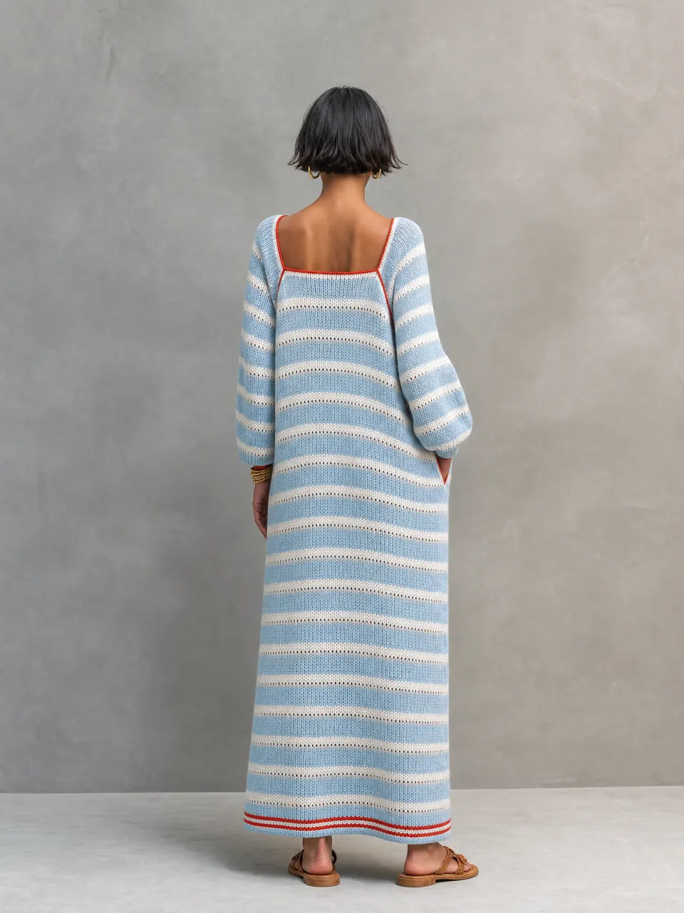 Josephine | Striped Square Neck Sweater Dress