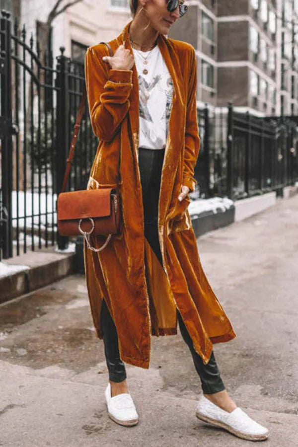 Genevra | Velvet Kimono Duster Cardigan