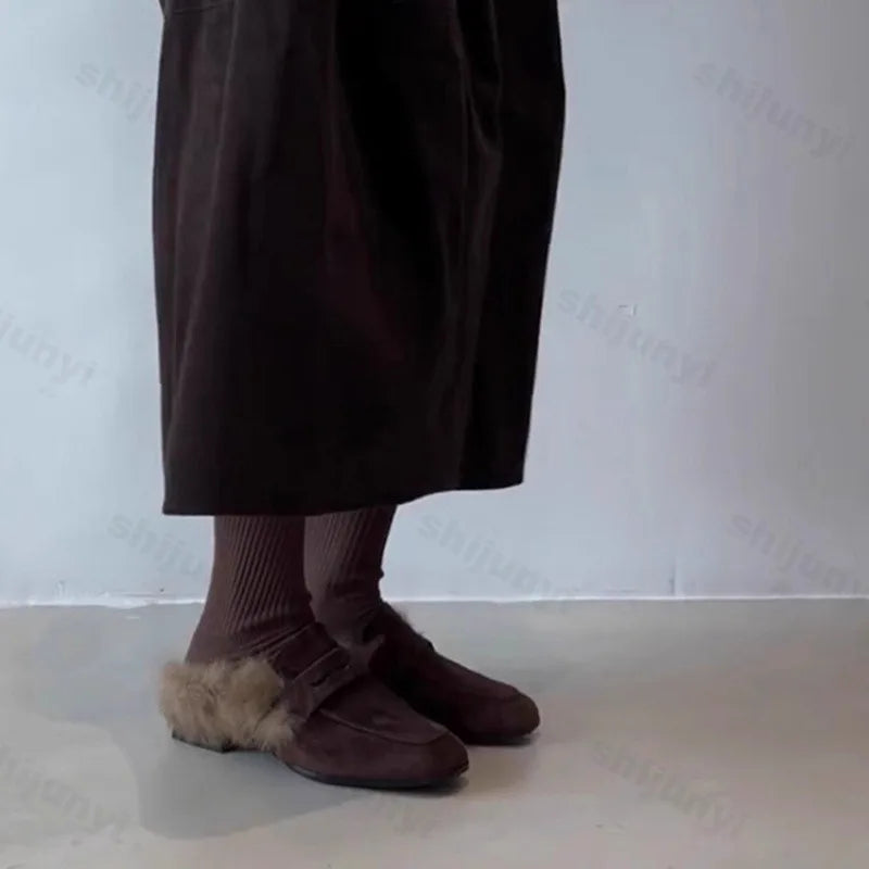 Isabelle | Plush Fur Loafer Slippers