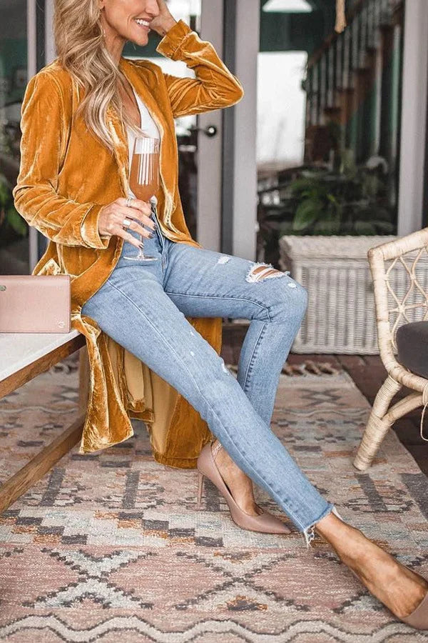 Genevra | Velvet Kimono Duster Cardigan