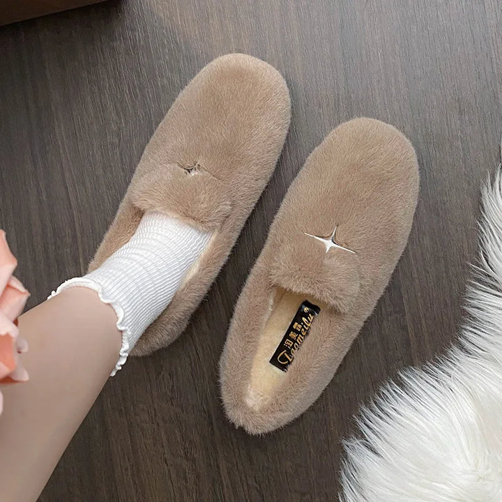Rosalind Faye | Mink Fur Slip-On Loafers