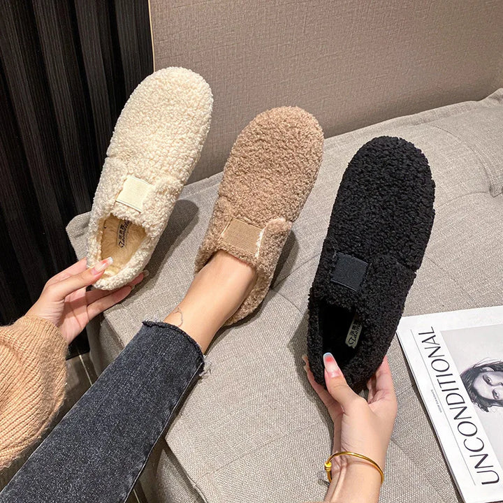 Odalys Faye | Sheep Fur Slip-On Loafers