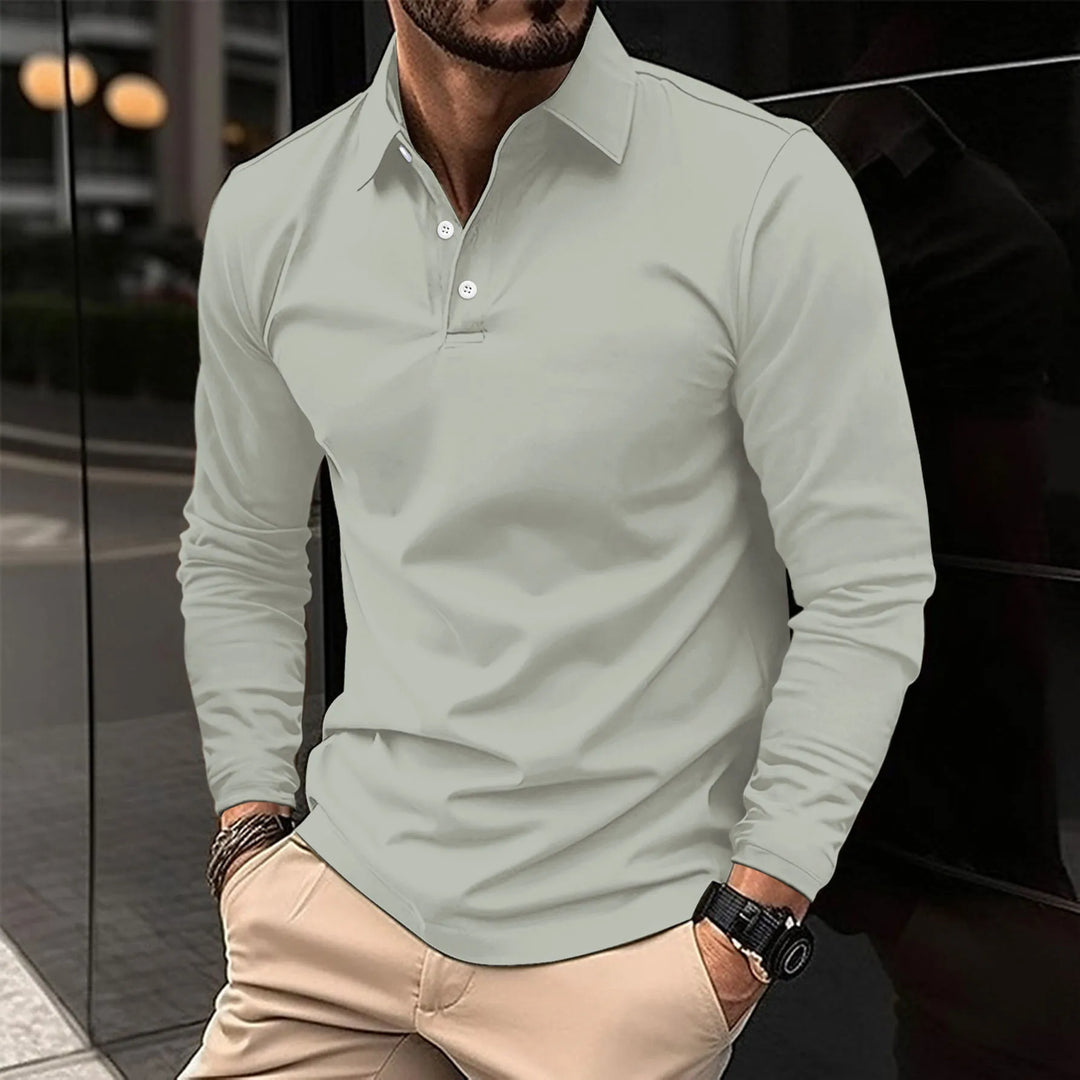 Marcus Wren | Long Sleeve Polo Shirt, Slim Fit