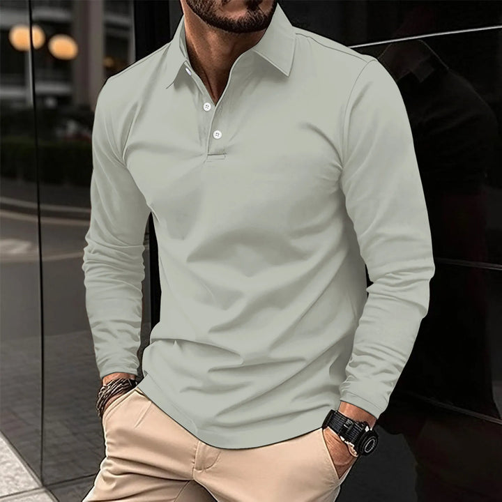 Marcus Wren | Long Sleeve Polo Shirt, Slim Fit