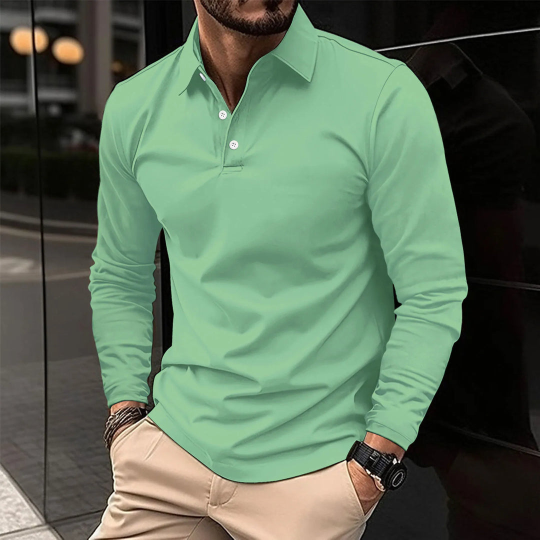 Marcus Wren | Long Sleeve Polo Shirt, Slim Fit