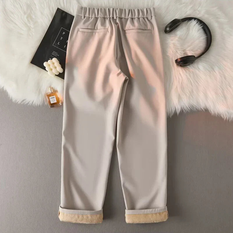 Marcus | Fleece Lined Trousers, Tapered Fit