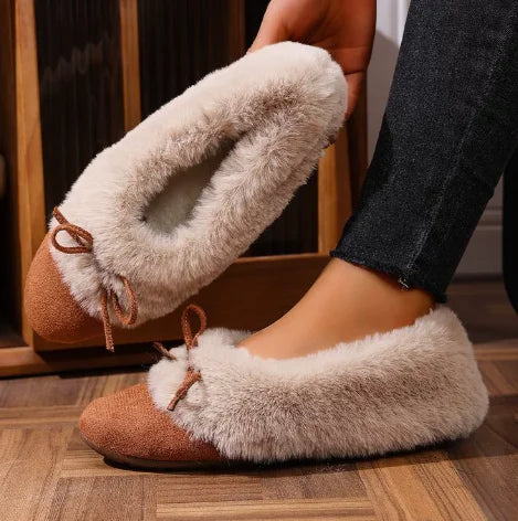Willow Faye | Bow Tie Fur Flats