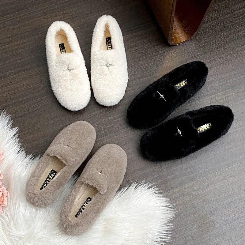 Rosalind Faye | Mink Fur Slip-On Loafers