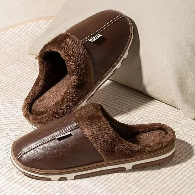 Julian Marcus | Men's PU Leather House Slippers