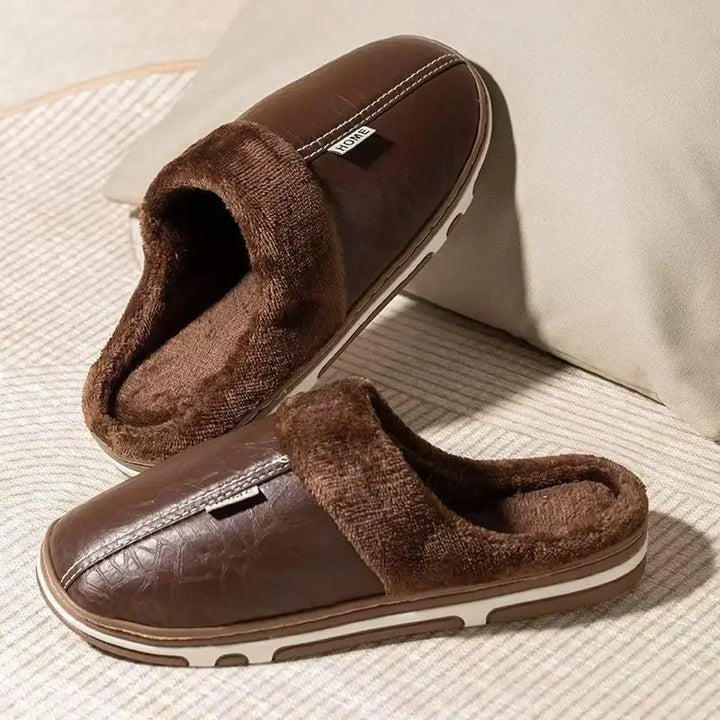 Julian Marcus | Men's PU Leather House Slippers