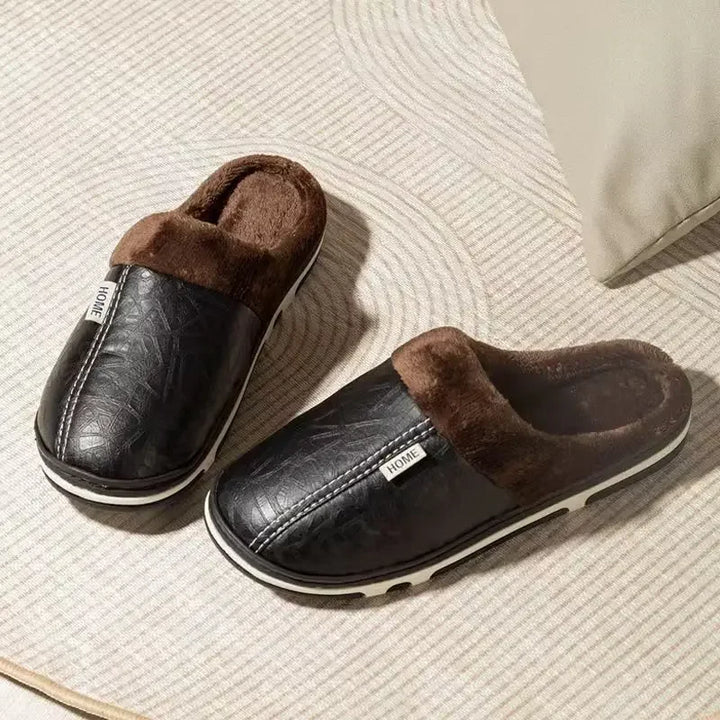 Julian Marcus | Men's PU Leather House Slippers