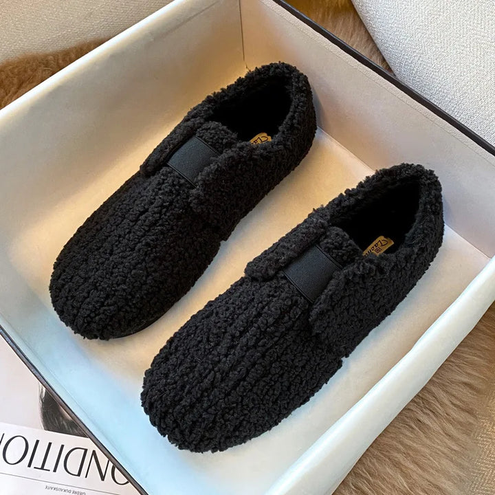 Odalys Faye | Sheep Fur Slip-On Loafers