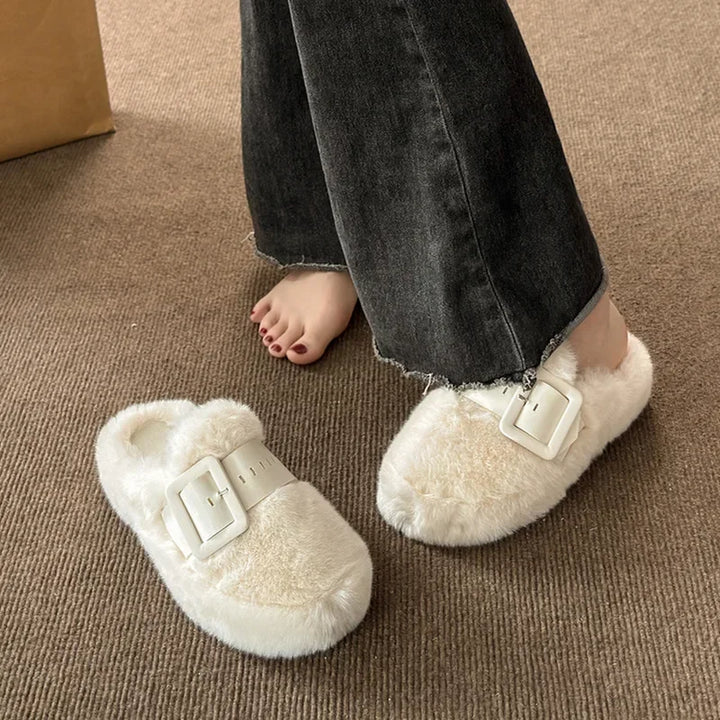Adalyn | Curly Wool Fur Slide Mules